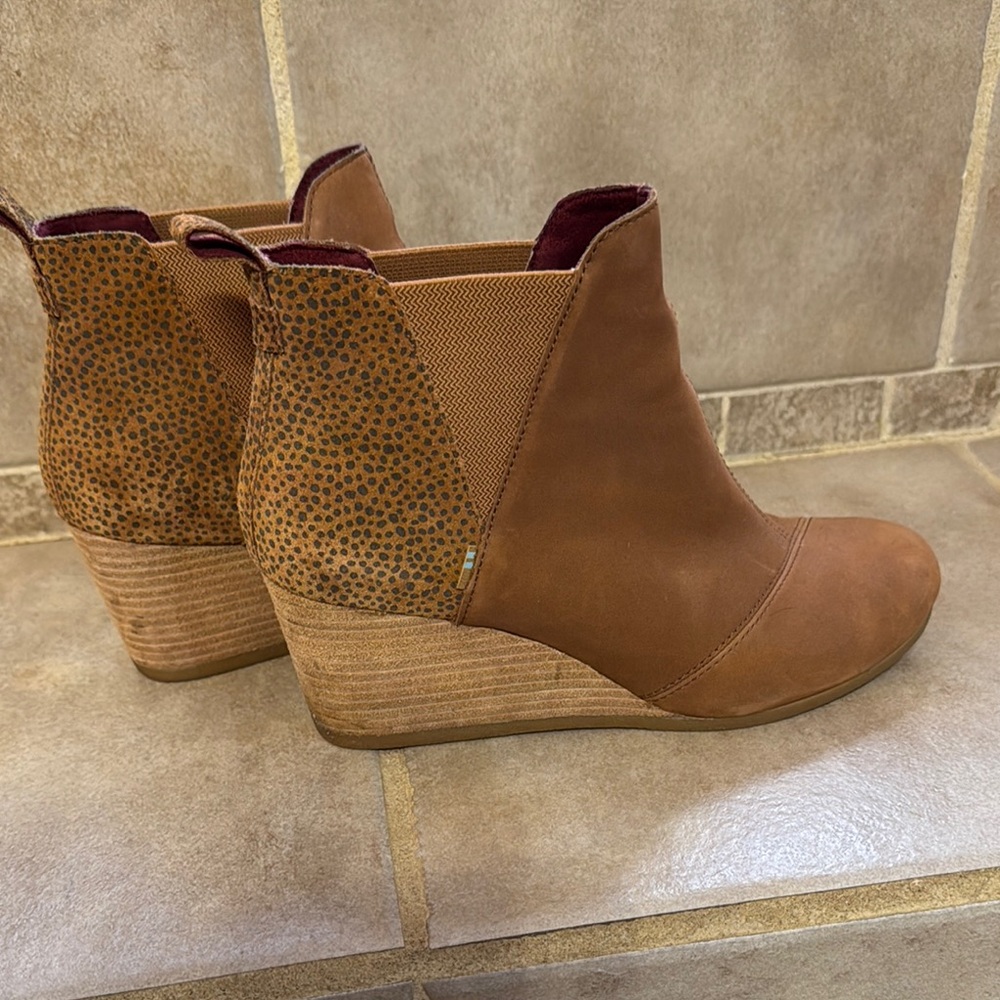 Women's Brown Wedge Ankle Boots